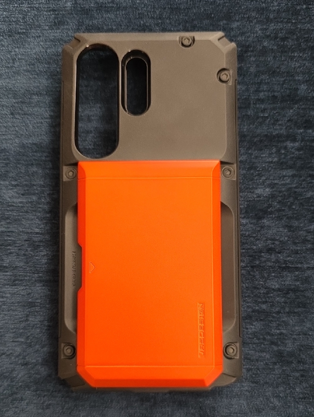 Rugged Two-Tone Protective Phone Case with Card Slot - Orange